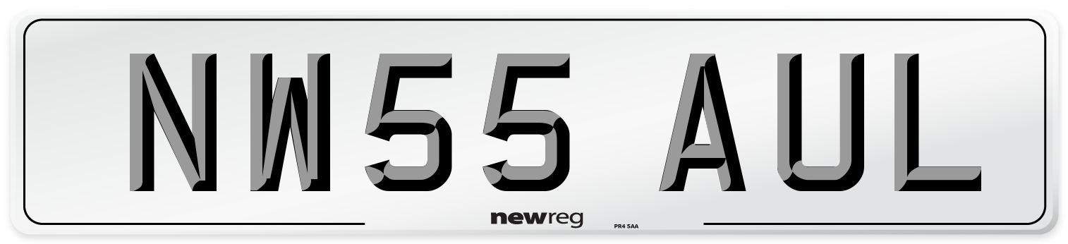NW55 AUL Number Plate from New Reg